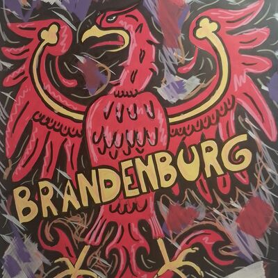 Bild vergr&ouml;&szlig;ern: Digitale Kunstgalerie: Red Eagle, Acrylmarker auf Papier, 2025, K&uuml;nstler: Steven Baer / K&uuml;nstlertreff Velten