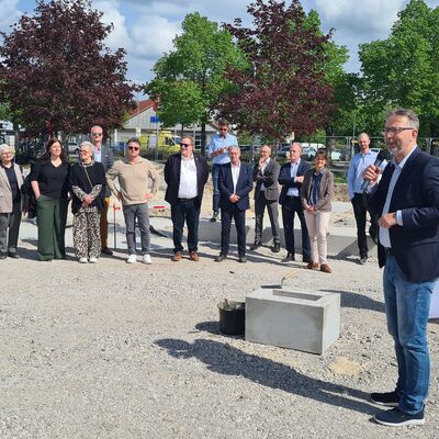 An der Rosa-Luxemburg-Stra&szlig;e in Velten entsteht ein neuer Schulcampus.