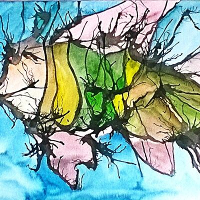 Bild vergr&ouml;&szlig;ern: Digitale Kunstgalerie Karpfen, Acryl und Aquarell, 2010, K&uuml;nstlerin: Heike Toll / K&uuml;nstlertreff Velten