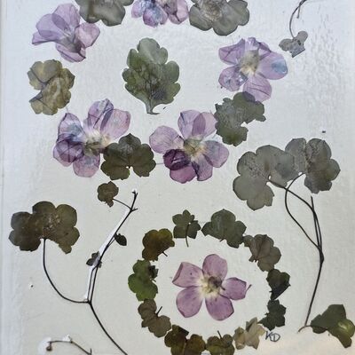 Bild vergr&ouml;&szlig;ern: Digitale Kunstgalerie: Getrocknete Bl&uuml;ten auf Papier, 2025, K&uuml;nstlerin: Karin Doil / K&uuml;nstlertreff Velten