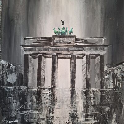 Bild vergr&ouml;&szlig;ern: Digitale Kunstgalerie: Brandenburger Tor, Acryl auf Papier, 2026, K&uuml;nstlerin: Marion Arendt / K&uuml;nstlertreff Velten