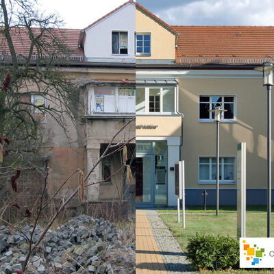 Vorher-Nachher-Aufnahme: Der B&uuml;rgerservice in der Rathausstra&szlig;e wurde mit Hilfe der St&auml;dtebauf&ouml;rderung saniert.